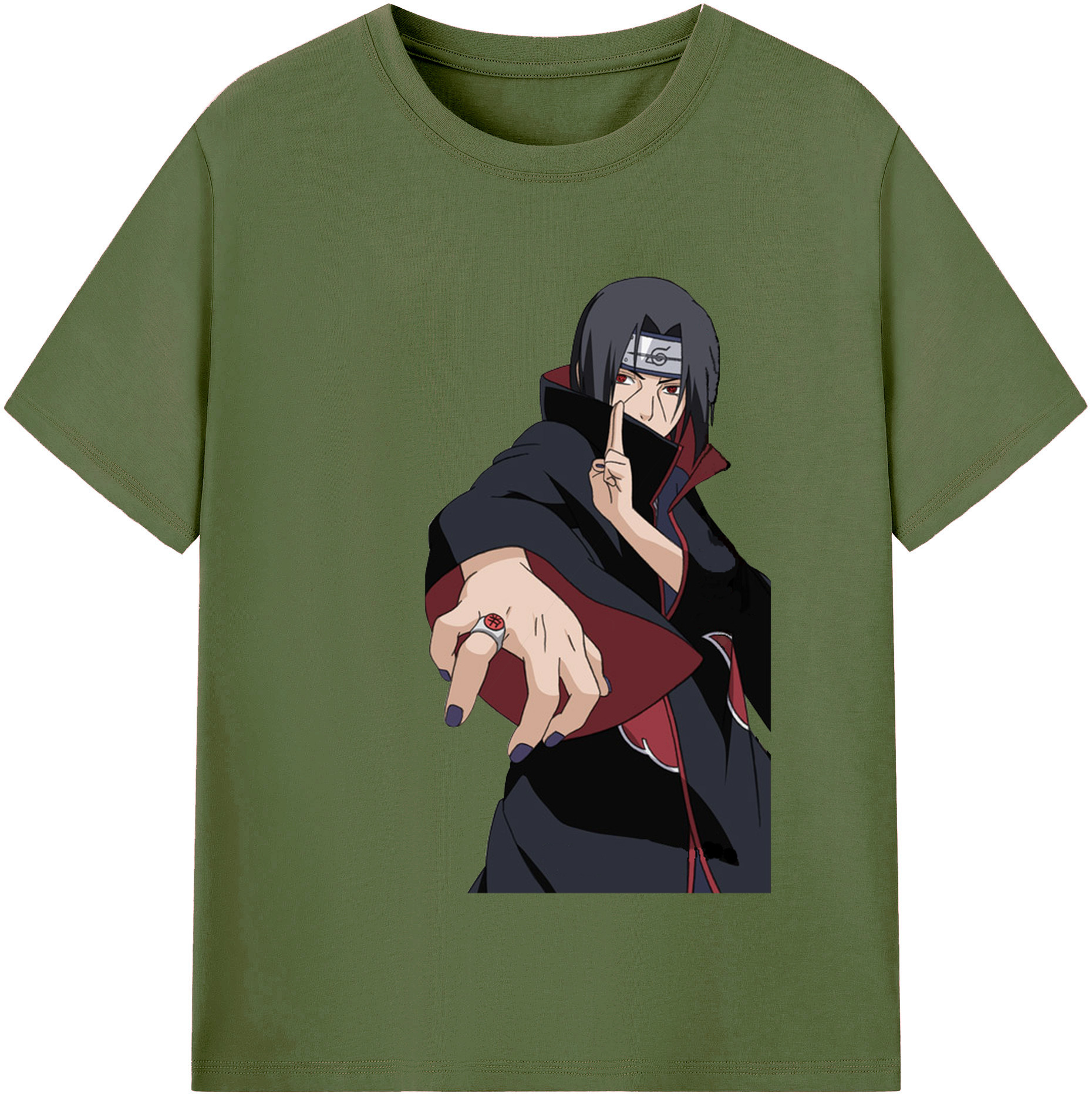 （画像用） NARUTO -ナルト- うちは イタチ Uchiha Itachi 綿100％半袖Tシャツ（フロントプリント）